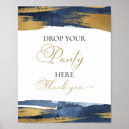 ザパンティゲームサイン抽象芸術ブルーブライダルシャワー ポスター (正面)