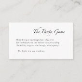 ザパンティーゲーム |ブラック&ホワイトブライダルシャワー エンクロージャーカード (正面)