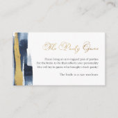 ザパンティーゲーム |抽象芸術金ゴールドブルーブライダルシャワー エンクロージャーカード (正面)