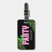 ザパーティーグリーン&ピンクトロピカルバッハ ラゲッジタグ (正面縦)