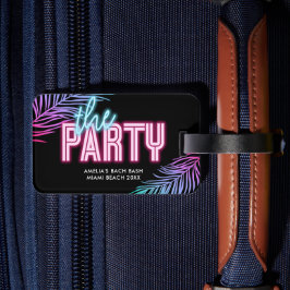 ザパーティーブルー&ピンクトロピカルバッハ ラゲッジタグ