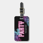 ザパーティーブルー&ピンクトロピカルバッハ ラゲッジタグ (正面縦)