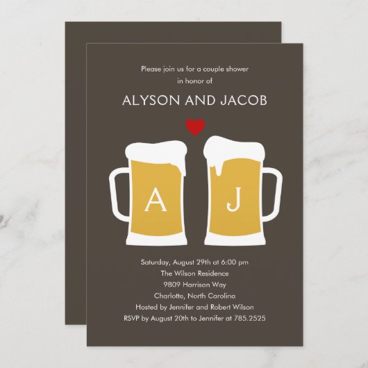 ザパーフェクトブリュー婚約またはウェディングシャワー シーズンカード (正面/裏面)