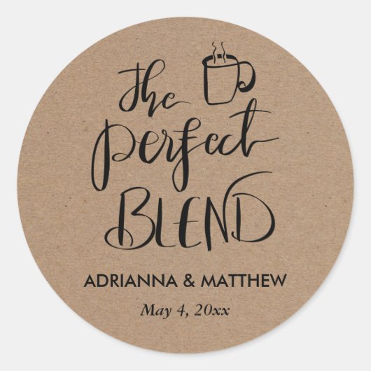 ザパーフェクトブレンドクラフト紙結婚式の引き出物 ラウンドシール (正面)