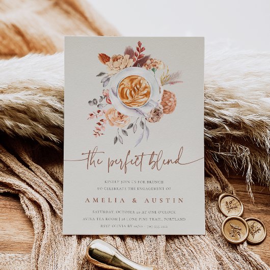 ザパーフェクトブレンドコーヒーブランチ婚約パーティ 招待状
