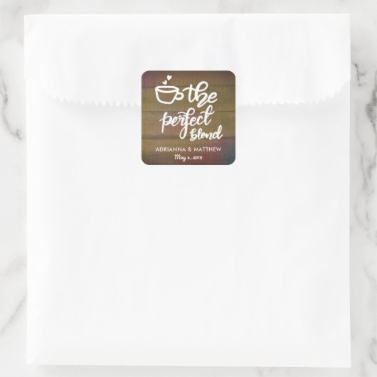 ザパーフェクトブレンド素朴ウッド結婚式の引き出物 スクエアシール (バッグ)