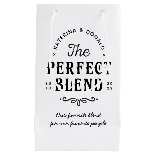 ザパーフェクトブレンド結婚式の引き出物ミディアム抱き枕 スモールペーパーバッグ (正面)