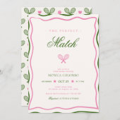 ザパーフェクトマッチテニステーマブライダルシャワー 招待状 (正面/裏面)