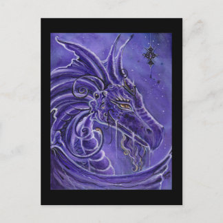 ザパープルドラゴンファンタジーアートby Renee Lavoie ポストカード