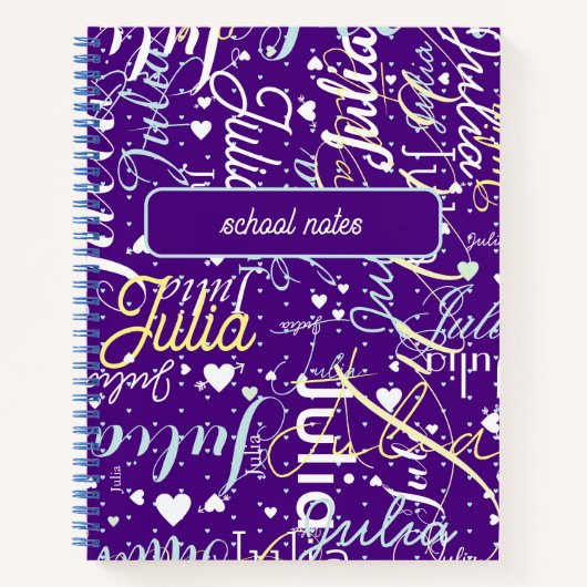 ザパープルビューティフル名前をカスタムする ノートブック (正面)