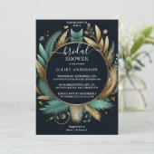 ザパームツリービーチグリーンアンド金ゴールドブライダルシャワー 招待状 (スタンド正面)