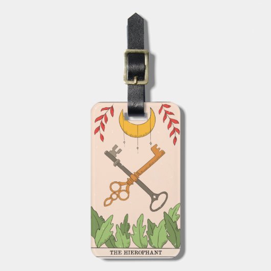 ザヒエロファント専攻のアルカナタロットカードムーン ラゲッジタグ (正面縦)
