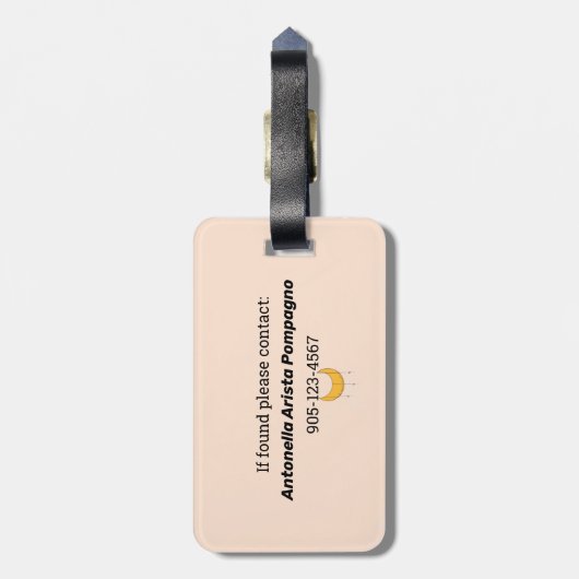 ザヒエロファント専攻のアルカナタロットカードムーン ラゲッジタグ (裏面縦)