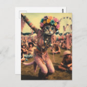 ザヒッピーおもしろい子猫はがき ポストカード (正面/裏面)