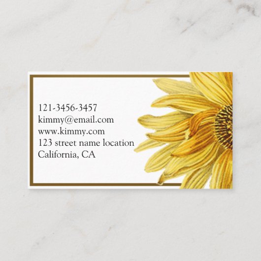 ザヒマワリ 名刺 (裏面)