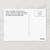 ザヒメスログハウス – ユーレス，テキサス州 ポストカード (裏面)