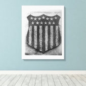 ザヒューマンアメリカシールドアットキャンプ/フォートカスタープリント キャンバスプリント (インサイチュ (ウッドフロア))