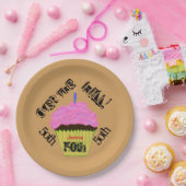ザヒルピンクカップケパーソナライズされたーキプレート ペーパープレート (パーティー)