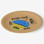 ザヒルブルーカップケパーソナライズされたーキプレート ペーパープレート (アングル)