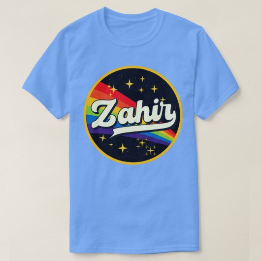 ザヒルレインボーイン宇宙ヴィンテージスタイル Tシャツ (デザイン正面)