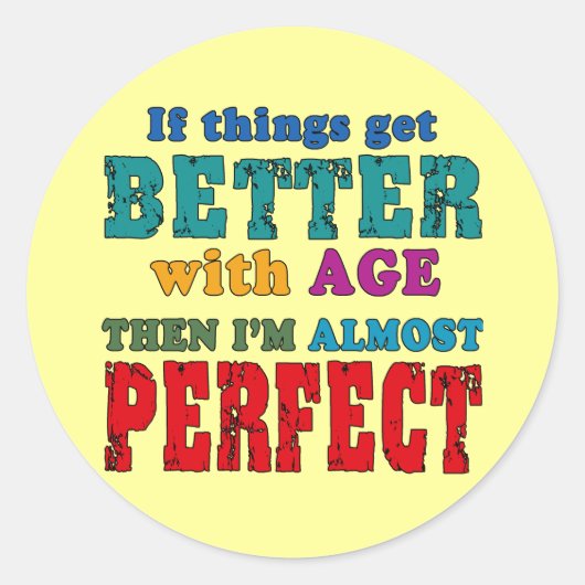 ザヒル誕生日ユーモア ラウンドシール (正面)