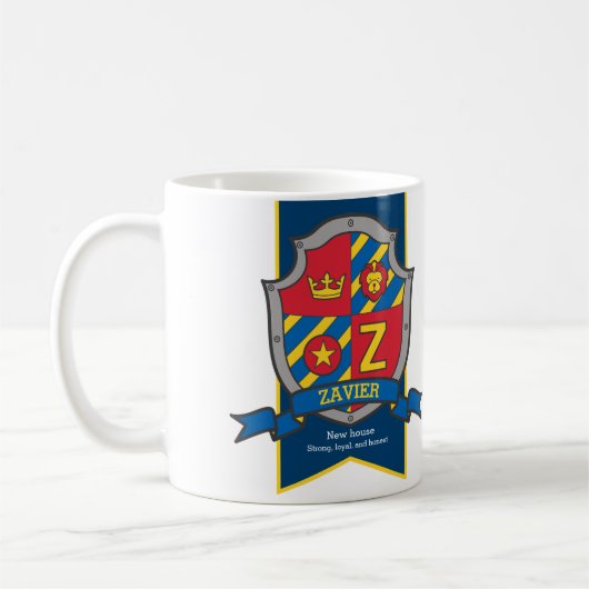 ザビエルの手紙Z heraldry knightライオンの名前の意味 コーヒーマグカップ (左)