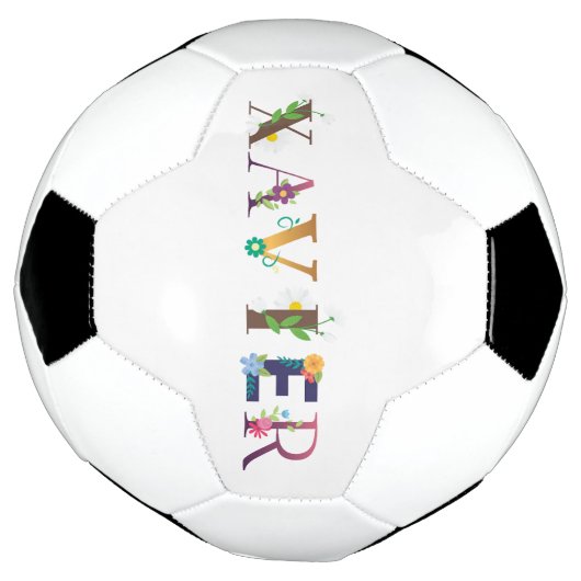 ザビエル名の刺繍エレガント付 サッカーボール (回転)