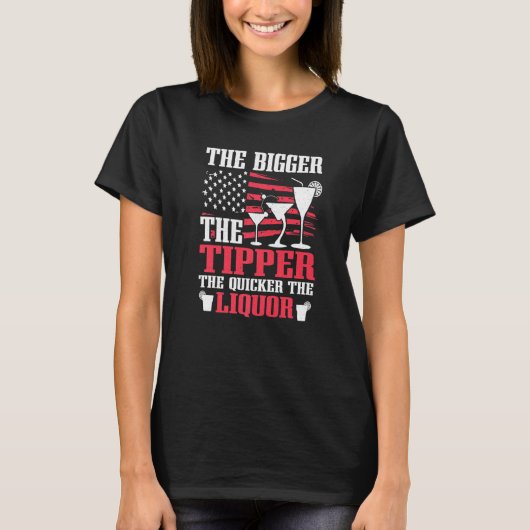 ザビガーティッパー酒バーテンダーバーおもしろい Tシャツ (正面)