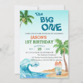 ザビックワンウォータカラービーチサーフ1st誕生日 招待状 (正面)