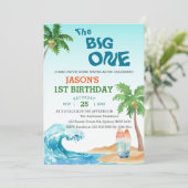 ザビックワンウォータカラービーチサーフ1st誕生日 招待状 (スタンド正面)