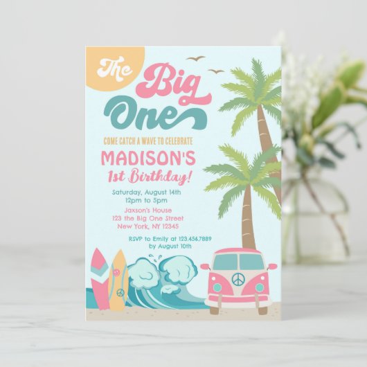 ザビックワンサーフアップサーフサーフサーフサーフサンバースデー招待状 招待状 (スタンド正面)