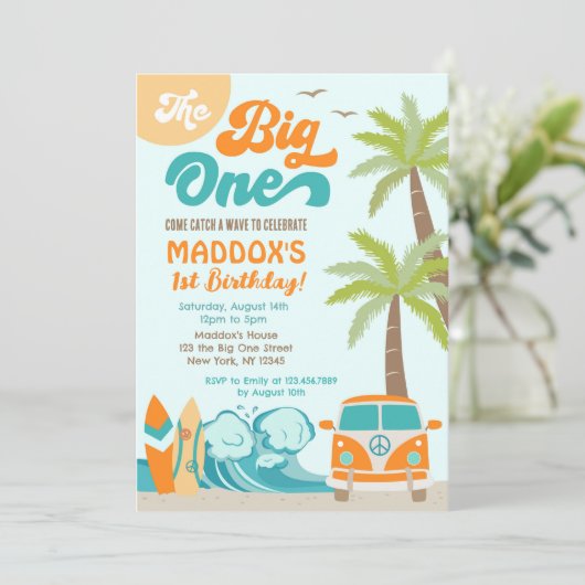 ザビックワンサーフアップサーフサーフサーフサーフサンバースデー招待状 招待状 (スタンド正面)