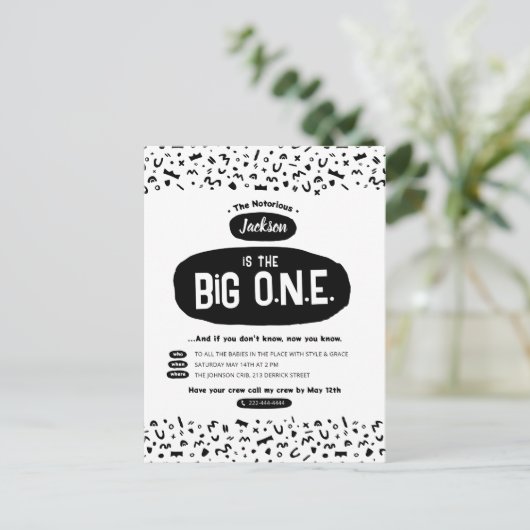 ザビックワンネスタッドヒップホップ誕生日招待状 インビテーションポストカード (スタンド正面)