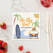 ザビックワンビーチサーフブルー1st誕生日パーティー スタンダードカクテルナプキン (インサイチュ)