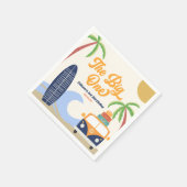 ザビックワンビーチサーフブルー1st誕生日パーティー スタンダードカクテルナプキン (角)