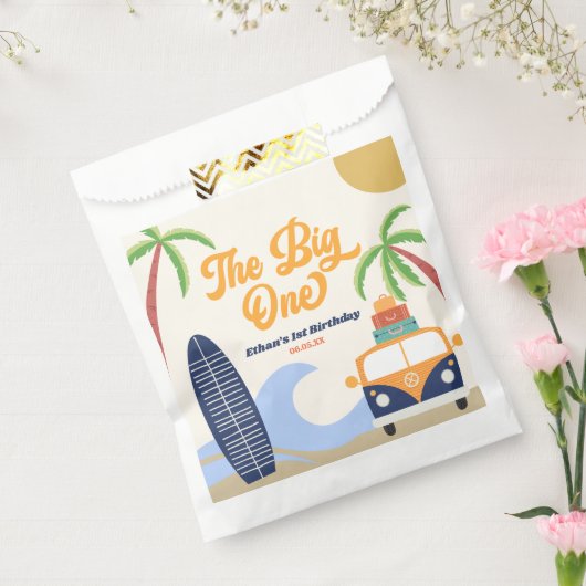 ザビックワンビーチサーフブルー1st誕生日パーティー フェイバーバッグ (封をした状態)