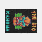 ザビッグカフナおもしろいハワイアンティキパパボスギフト フリースブランケット (正面(横))