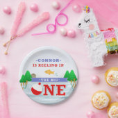 ザビッグカラフルワン魚釣りテーマ1歳 ペーパープレート (パーティー)