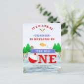 ザビッグカラフルワン魚釣りテーマ1歳 ポストカード (スタンド正面)