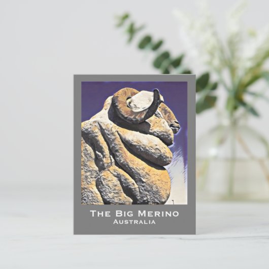 ザビッグシープビッグメリーノオーストラリア旅行アイコン ポストカード (スタンド正面)