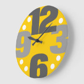 ザビッグタイム – 黄色 ラージ壁時計 (傾斜)