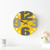 ザビッグタイム – 黄色 ラージ壁時計 (ホーム)