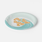 ザビッグワンウェーブビーチ誕生日紙プレート ペーパープレート (アングル)