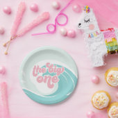 ザビッグワンウェーブピンクビーチ誕生日紙プレート ペーパープレート (パーティー)