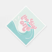 ザビッグワンウェーブピンクビーチ誕生日 スタンダードランチョンナプキン (角)