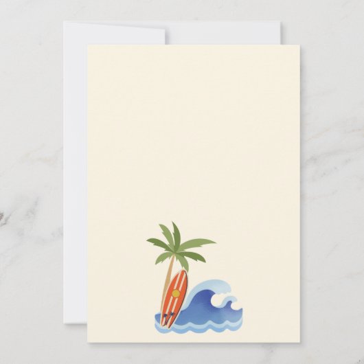 ザビッグワンサストレトロサーフィンファースト誕生日 招待状 (裏面)