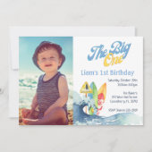 ザビッグワンサーファーベビーファースト誕生日招待状 招待状 (正面)