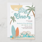 ザビッグワンサーフィンボーイ1st誕生日ビーチパーティー 招待状 (正面)