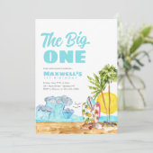 ザビッグワンサーフウェーブトロピカルビーチ1st誕生日 招待状 (スタンド正面)