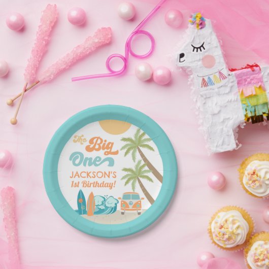 ザビッグワンサーフズアップバースデーパーティー紙プレート ペーパープレート (パーティー)